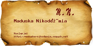 Maduska Nikodémia névjegykártya